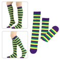 thumbnail image 4 of TINYSOME Mardi Gras Colorful Striped Stockings Knee High Long Socks Party Costume, 4 of 10