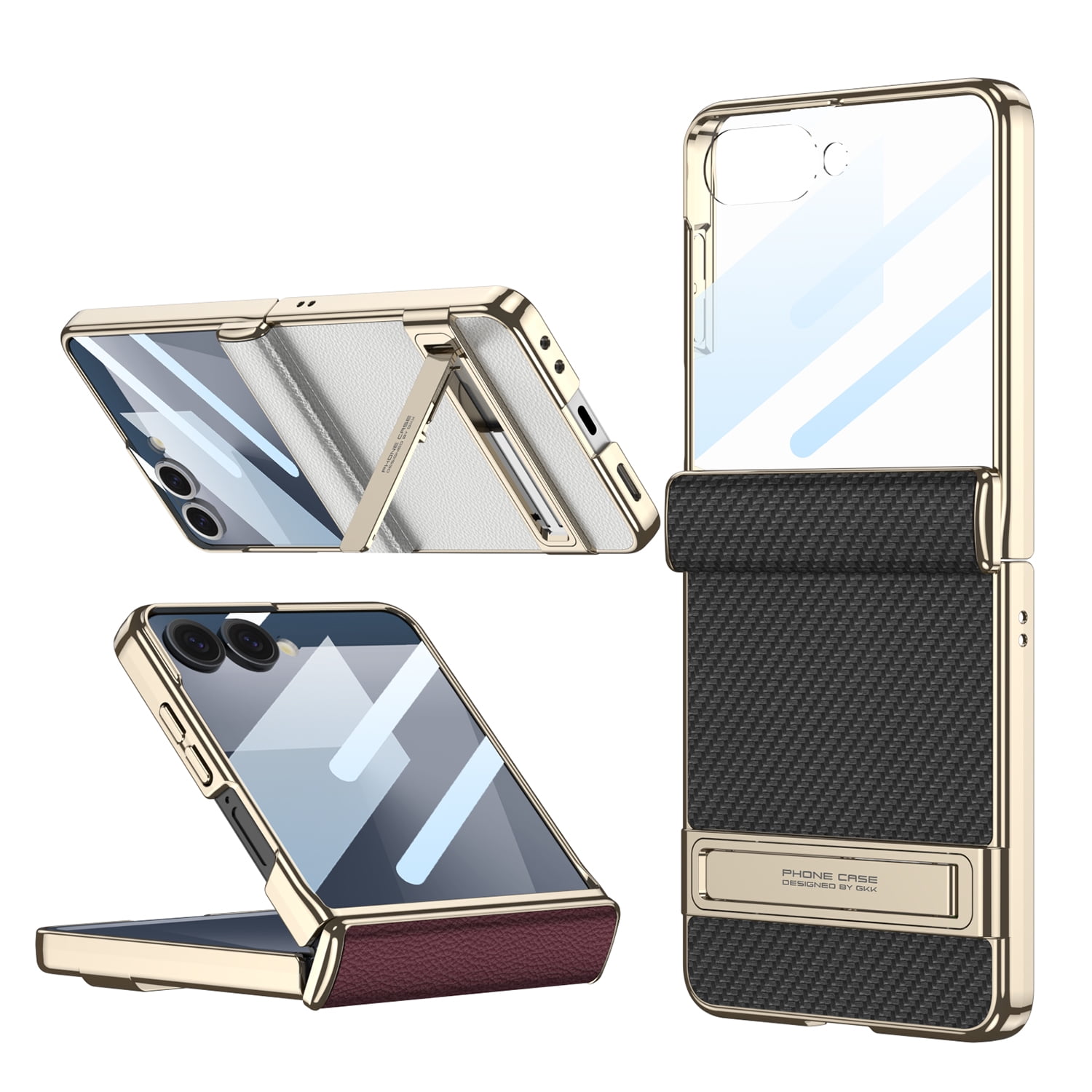 Decase Magnet Hinge Protection Case for Samsung Galaxy Z Flip 7 Phone Case with Stand & Screen Protector,for Galaxy Z Flip 7 Rugged Case,Ultra Thin Leather Skin Phone Cover for Z Flip 7,Darkgreen