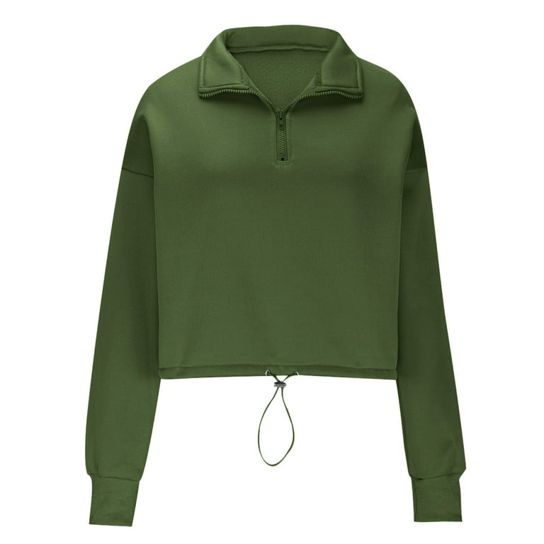 tarylea Sweatshirt for Women Light Fleece Lined Half Zipper High