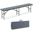 thumbnail image 2 of Costway 6 ft Plastic Folding Bench with 1320 LBS Capacity Handle & Lock For Outdoor Picnic Gray, 2 of 9