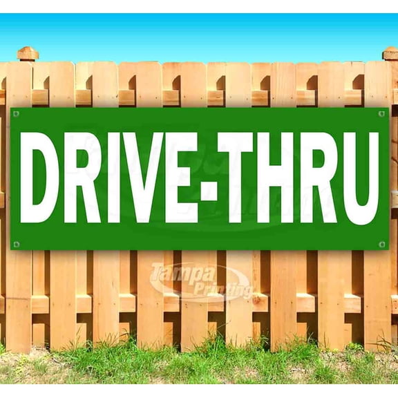 Drive-Thru 13 oz Vinyl Banner With Metal Grommets