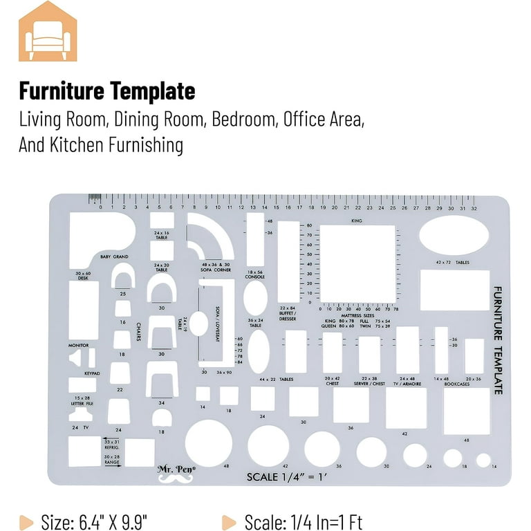 Mr. Pen- Architectural Drawing & Tracing Templates: House Plan, Furniture & Interior Design with Drafting Tools - Walmart.com mr-pen-architectural-drawing-tracing-templates-house-plan-furniture-interior-design-with-drafting-tools-walmart-com