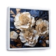 thumbnail image 2 of Designart "Minimalist White And Blue Carnations I" Carnations Floater Framed Wall Art Living Room, 2 of 5