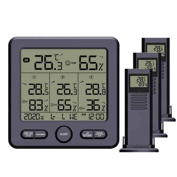Termómetro digital Inteprter colgar en la pared medidor de humedad y temperatura LCD grande