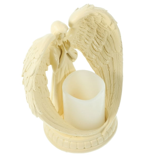 Minkissy 1Pc Electronic Candlestick Winged Candlestick Resin Creative Decoration for Home Users