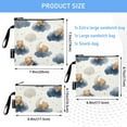 thumbnail image 3 of Haosy 3 Pack Reusable Ziploc Bags BPA Free Healthy Food Storage Bag Leakproof Sandwich Snack Freezer Bags Bears Sleep on Cloud Moon, 3 of 7