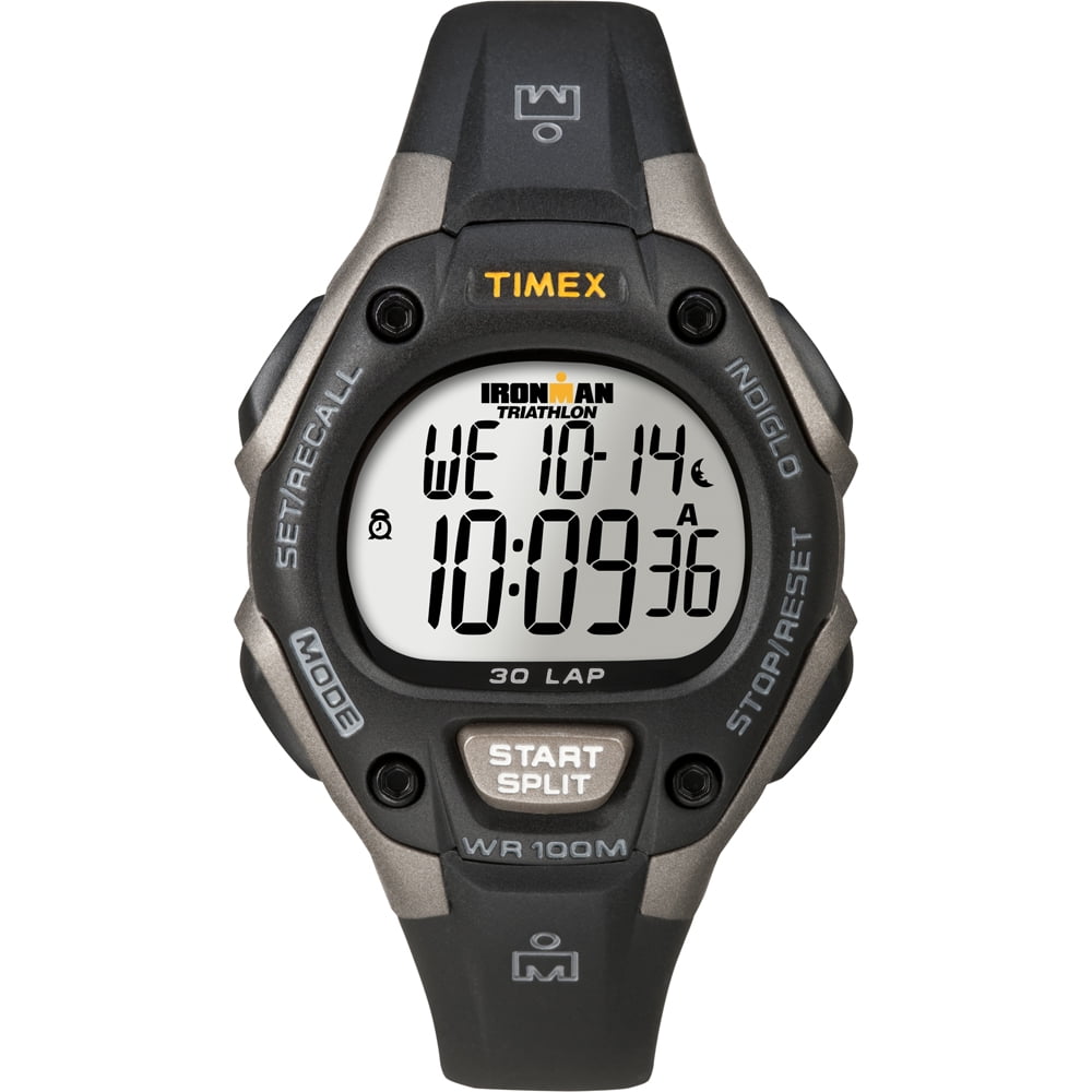 Timex Unisex Ironman Classic 30 Mid-Size Black/Light Gray Resin Strap Watch