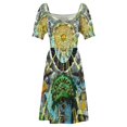 thumbnail image 4 of Vestido de manga corta con estampado de emblemas mágicos y herímicos alcales vestido de verano para mujer vestidos largos con velo 2025, 4 of 6