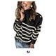 thumbnail image 5 of Guardurnaity Suéter a rayas de moda para mujer, cálido y cómodo, varios colores disponibles, invierno para mujer Prendas para la parte del cuerpo Negro METRO, 5 of 6