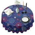 thumbnail image 1 of Patriotic 4th Of July American Flag Stars Round Table Cloth,Wrinkle Resistant Table Cover with Polyester,Waterproof Reusable Tablecloths for Kitchen Picnic Party (Round,60x60inch), 1 of 6