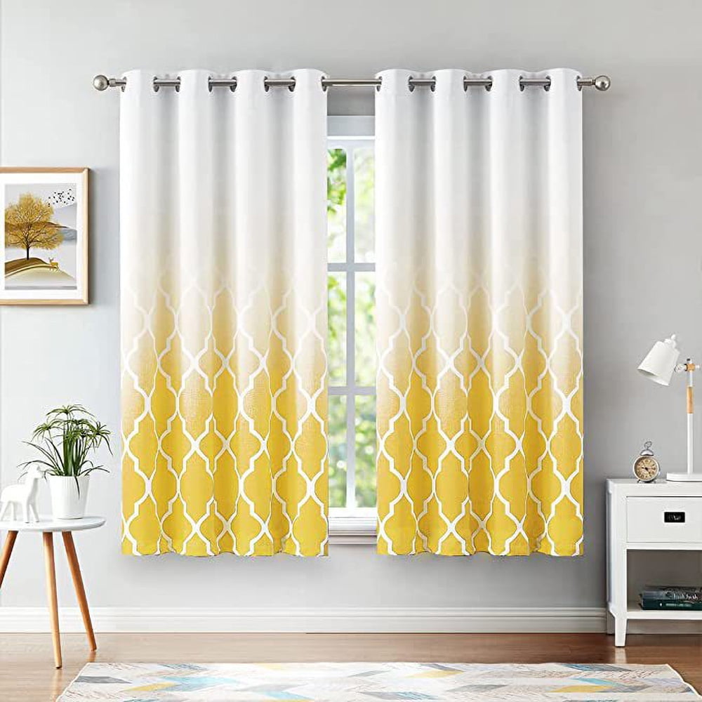 1 PANEL, Beige, 46 x 54 Inch Drop Livingroom Kids Nursery Room Melodieux Cotton Blend Blackout Curtains Eyelet Ring Top Thermal Insulated Window Treatment Drapes for Bedroom