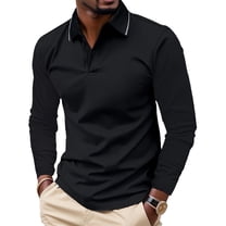 Mlzmgr Plus Size Golf Shirts for Men S-5XL Long Sleeve Lapel Tops Soft Comfy Business Casual Shirts for Men