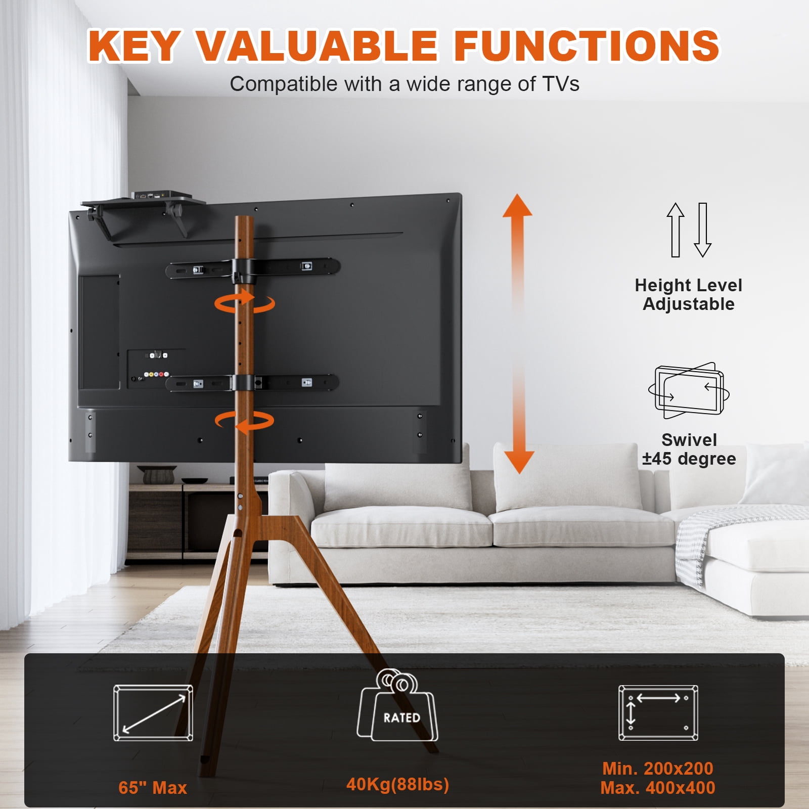 PUTORSEN Premium Wood Easel TV Stand