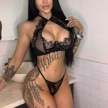 

PEZHADA FY23 Valentine s Day 2PCS Lace Sexy Women Temptation Babydoll Lingerie Underpants Underwear Set