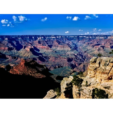 Elevated view of the rock formations in a canyon, South Rim, Grand Canyon National Park, Arizona... Print Wall