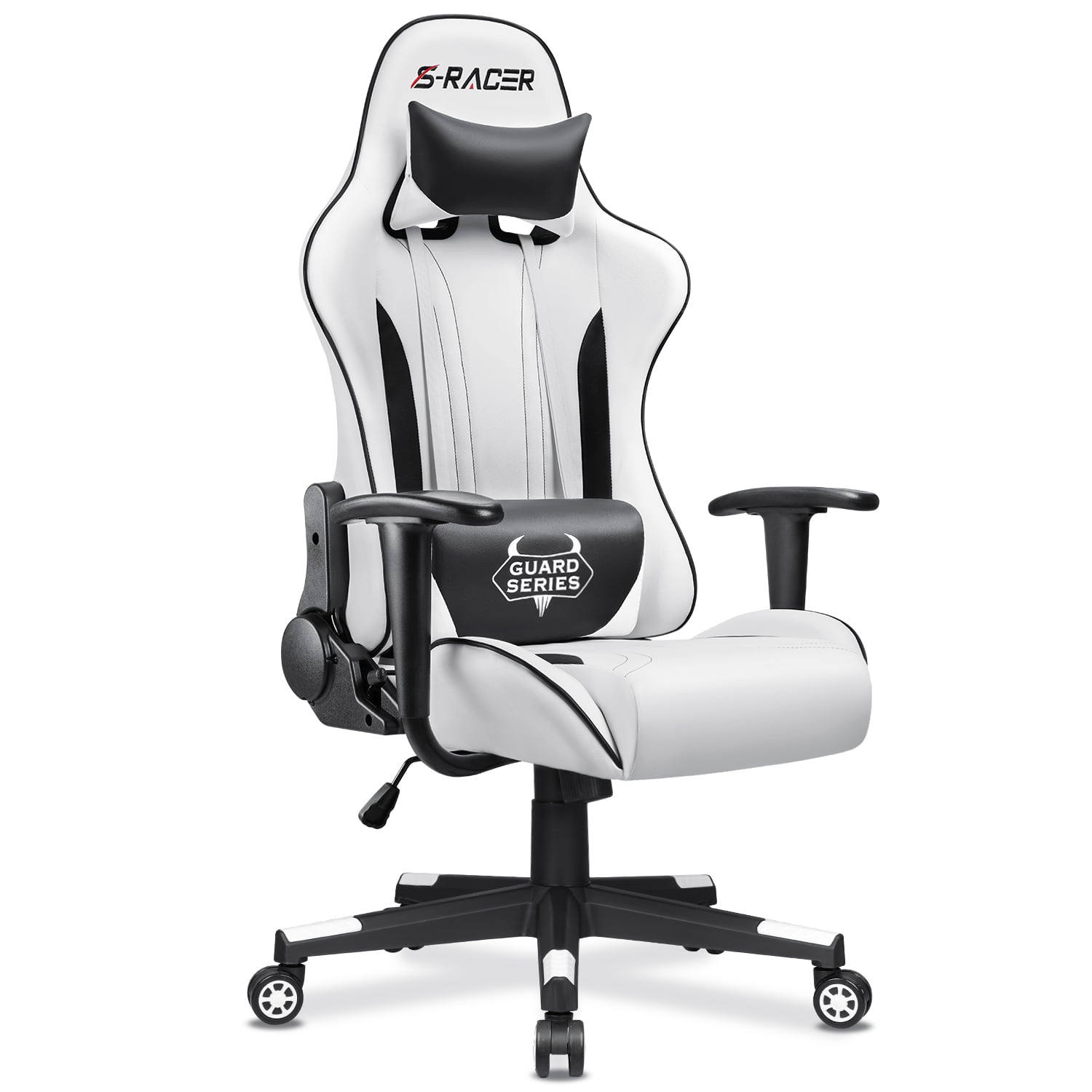 Computer Gaming Chair High-back Chair Executive Swivel Racing Chair Black/White 
