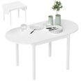 thumbnail image 1 of HOMCOM 55" Wood Kitchen Table, Drop Leaf Tables for Small Spaces, White, 1 of 10