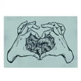 thumbnail image 2 of Tsunami Cutting Board, Hands Making Heart Sign with Drawn Ocean Wave in the Night Storm Sea Illustration, Decorative Tempered Glass Cutting and Serving Board, in 3 Sizes, by Ambesonne, 2 of 5