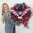 thumbnail image 7 of Patriotic Eagle Wreath 4th of July Fourth Wreaths, Memorial Day Pride GarlandFront Door Red White andBlue Wreath, Summer American Flag Independence Swag Indoor Outdoor Wall Holiday Decor Home, 7 of 7