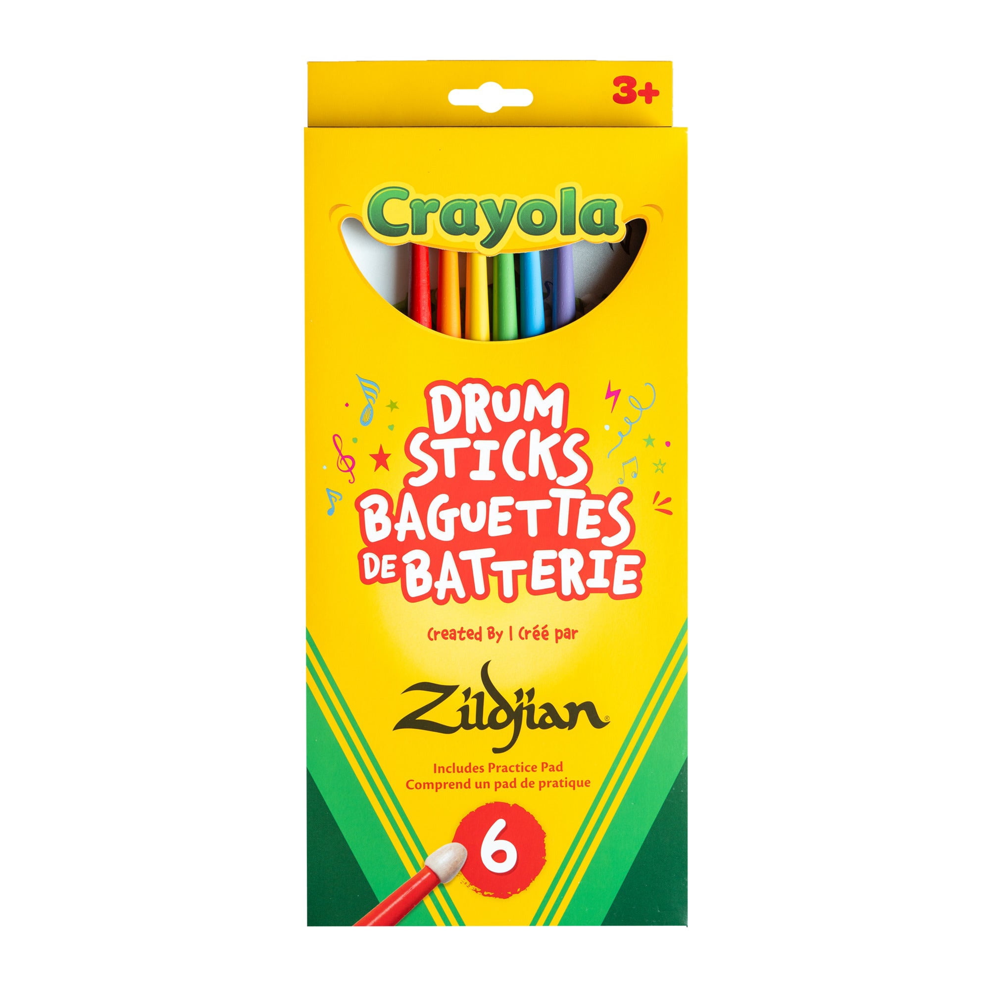 Zildjian, Kids Drumsticks Pack, 6 Pk, Crayola Colors - Walmart.com