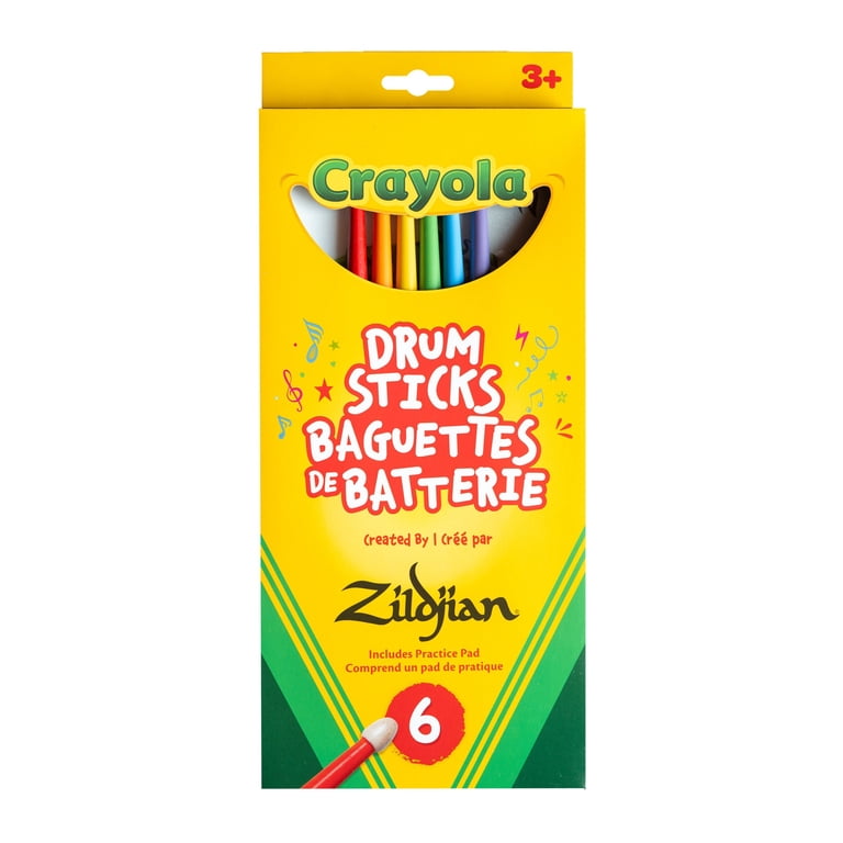 Zildjian, Kids Drumsticks Pack, 6 Pk, Crayola Colors - Walmart.com