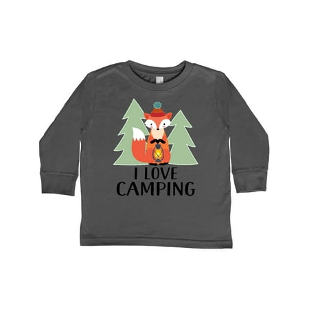 

Inktastic I Love Camping Woodland Fox Gift Toddler Boy or Toddler Girl Long Sleeve T-Shirt