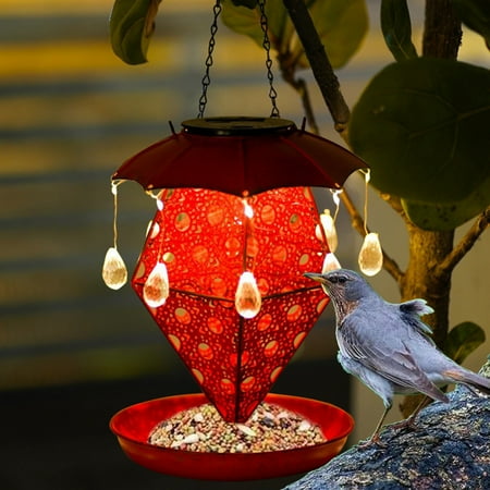 

Yjdsgif Outdoor Solar Lights for Yard Iron Solar Bird Feeder Ground Lamp Umbrella Drip-Drop Garden Courtyard Outdoor Decorations Courtyard Sod