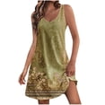 thumbnail image 1 of Robes pour Femmes Décontractées Imprimé Sans Manches Col en V avec Poche, 1 of 1