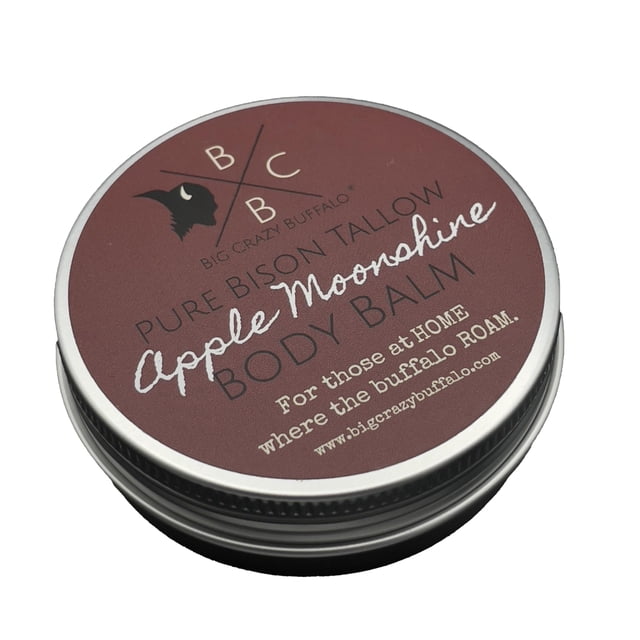 Big Crazy Buffalo Pure Bison Tallow Balm Apple Moonshine - Aromas de manzana, canela y naranja - Mantequilla corporal multiusos hidratante de origen natural reemplaza la loción - Para piel seca con pi