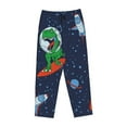 thumbnail image 4 of Fotbe Dinosaur Astronaut Space Surfing Women's Pajama Pants,Sleepwear Pants,Pj Bottoms Drawstring And Pockets-Medium, 4 of 9