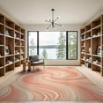thumbnail image 2 of ODIKA 9'x12' Washable Area Rug Non-Shedding, Easy Care Swirling Wave Ombre Abstract Flow Pastel Ripple Peach Gradient Refined for Master Suite, California King, Under Bed, 2 of 7