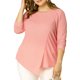 thumbnail image 5 of Blusa de lunares asimétrica de talla grande Agnes Orinda para mujer, color rosa, 1X, 5 of 7