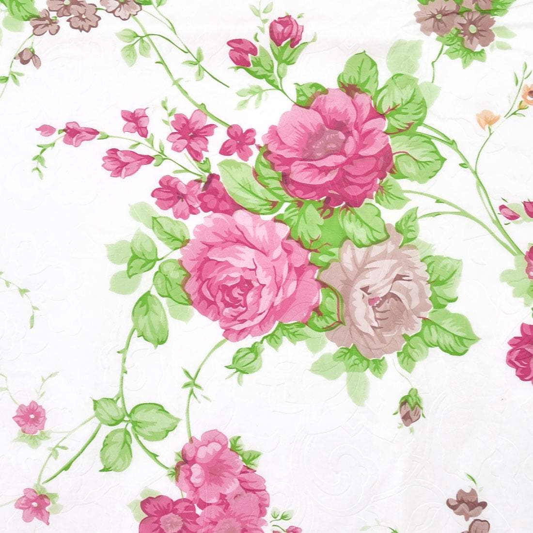 Unique Bargains Floral Round Vinyl Waterproof Tablecloth Red Flower 71" Dia