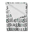 thumbnail image 2 of Abstract Soft Flannel Fleece Blanket, Random Curly Stripes Sketch Style Ornamental Illustration Grunge Design, Cozy Plush for Indoor and Outdoor Use, 70" x 90", Dark Taupe Pale Blue, by Ambesonne, 2 of 5