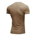 thumbnail image 2 of SWSMCLT Men's Ribbed Knit Summer Top Soft Fitted Stretch Short Sleeve T Shirt Casual Fashion Tshirt Cool Light Collared Polo Khaki Medium, 2 of 4