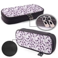 thumbnail image 4 of Lsque Violets Flowers Printed Big Capacity PU Leather Pencil Case Large Pencil Pouch Stationery Pen Bag Pencil Holder for Teen, 4 of 6