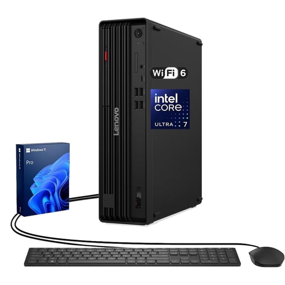 Lenovo ThinkCentre SFF Business Desktop, Intel Ultra 7 265, 16GB DDR5, 512GB SSD, Wired KB & M, W11P