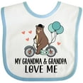 thumbnail image 3 of Inktastic Grandma Grandpa Love Me Boys Baby Bib, 3 of 4
