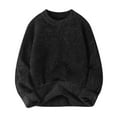 thumbnail image 4 of Bcfgryg Men's Knit Sweater Coat Winter Warm Soft Long Sleeve Round Neck Casual Pullover Oversized Cozy Outwear Mens Sweater Black L, 4 of 5
