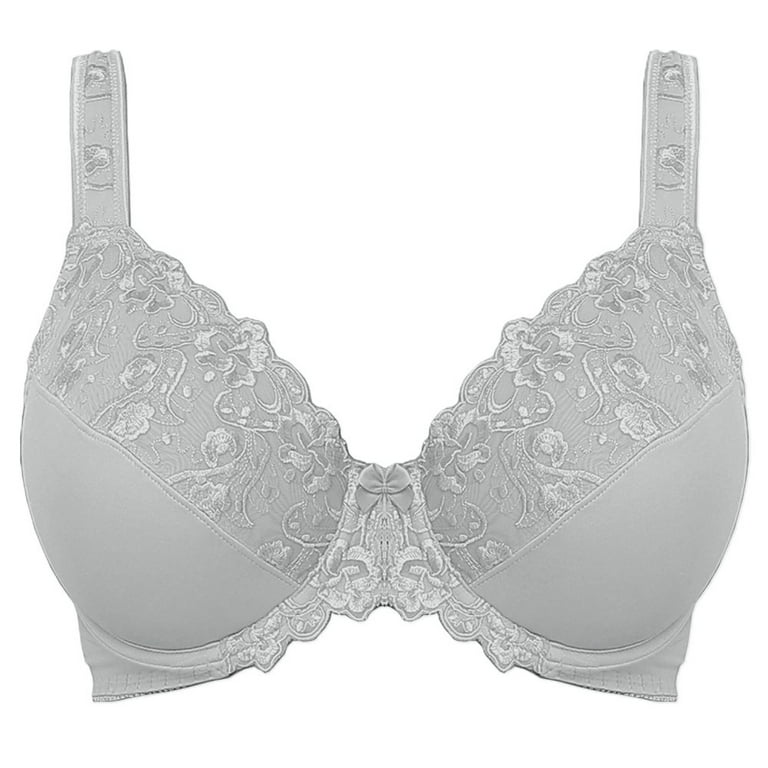 Womens Plus Size Bras Full Coverage Lace Underwire Unlined Bra White 38B