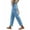 Blue, variant on Womens High Waist Drawstring Elastic Waist Pants Loose Fit Solid Color Casual Trousers for Daily Wear and Vacation, Size S-2XL