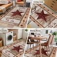 thumbnail image 5 of 3'x5' Area Rugs, Red Texas Star Vintage Indoor Outdoor Area Rug for Living Room Bedroom, Farmhouse Berry Brown Wooden Washable Bathroom Rugs Kitchen Floor Carpet Mats Home Decor Aesthetic, 5 of 8