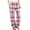 Pink, variant on GigrtiJin Casual Pants for Children Teens Plaid Printed High Waisted Straight Leg Pants with Pocket 4-14 Years