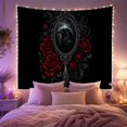 thumbnail image 2 of Around Profile Raven with Facing Enclosed Ornate Detailed, Spooky Gothic for Gothic Decor Fans, Dark Art Decor, Halloween Gift, Tapestry Wall Hanging for Bedroom and Dorm, 2 of 7