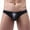 Black, variant on Mens Underwear Men Casual Solid Patent Leather Body Sculpting Hip Lift Low Waist Underwear