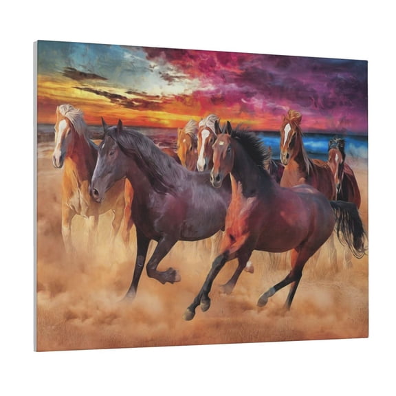 Logiee a herd of horses Print Canvas Wall Art ,Art Poster,Canvas Decorative Picture,Decor Wall Pictures for Living Room Bedroom Bathroom,Ready to Hang