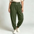 thumbnail image 3 of Rrxhxhs Harem Pants for Women Plus Size Solid Color High Waist Double Button Loose Casual Joggers with Pockets, 3 of 9