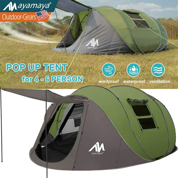 4-6 Person Automatic Instant Pop Up Camping Tent Outdoor Waterproof Double Layer