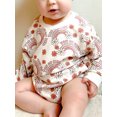 thumbnail image 4 of Kmbangi Baby Girls Flower Rainbow Print Sweatshirt Romper Letter Long Sleeve Infant Jumpsuits Spring Fall Casual Clothes Bodysuits, 4 of 9