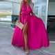 thumbnail image 2 of New Summer Sexy Changeable Lace Up Long Dress Elegant Off Shoulder Waist Split Evening Dress Women Fashion Solid Party DressesS Gao Jinjia LED, 2 of 2